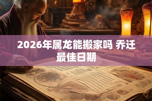 2026年属龙能搬家吗 乔迁最佳日期