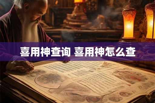 喜用神查询 喜用神怎么查