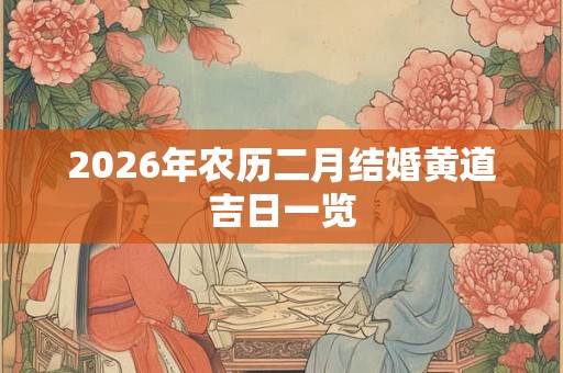 2026年农历二月结婚黄道吉日一览