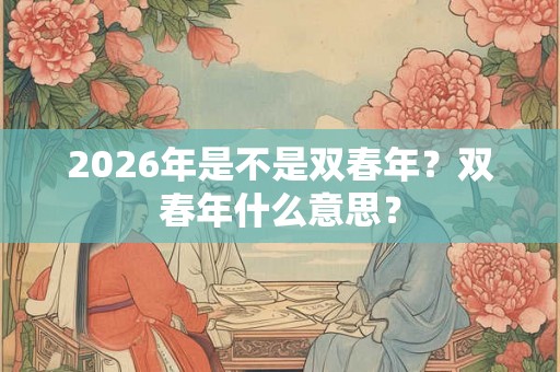 2026年是不是双春年？双春年什么意思？