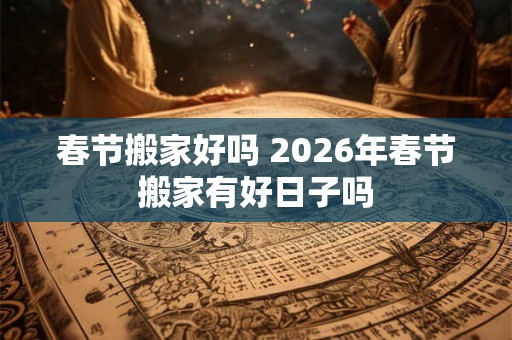 春节搬家好吗 2026年春节搬家有好日子吗