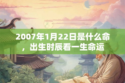 2007年1月22日是什么命，出生时辰看一生命运
