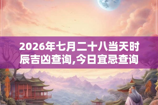 2026年七月二十八当天时辰吉凶查询,今日宜忌查询 2026年七月二十八当天时辰吉凶查询,今日宜忌查询