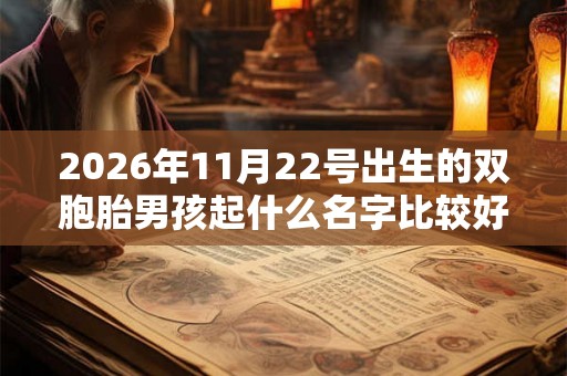 2026年11月22号出生的双胞胎男孩起什么名字比较好，五行属什么