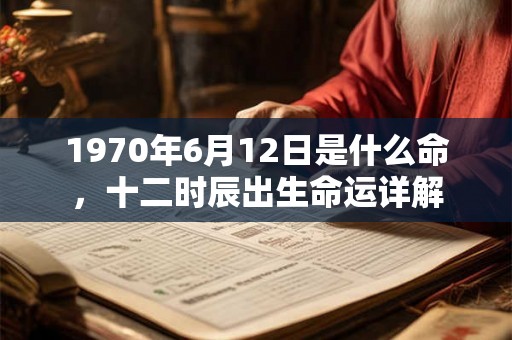 1970年6月12日是什么命，十二时辰出生命运详解