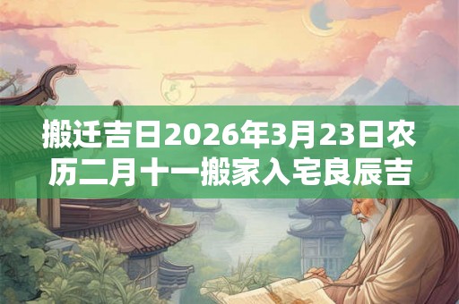 搬迁吉日2026年3月23日农历二月十一搬家入宅良辰吉时