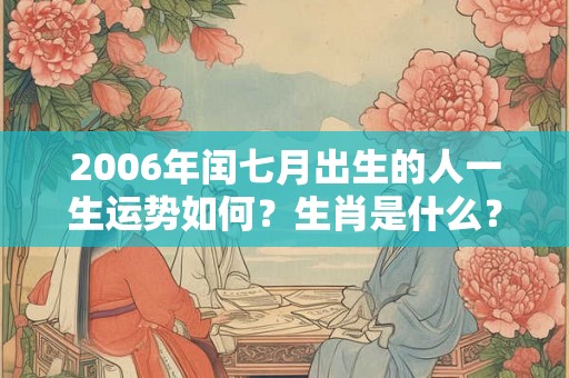 2006年闰七月出生的人一生运势如何？生肖是什么？