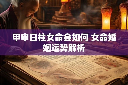 甲申日柱女命会如何 女命婚姻运势解析