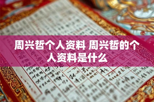 周兴哲个人资料 周兴哲的个人资料是什么