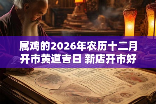 属鸡的2026年农历十二月开市黄道吉日 新店开市好日期