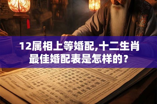 12属相上等婚配,十二生肖最佳婚配表是怎样的？