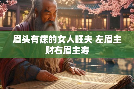 眉头有痣的女人旺夫 左眉主财右眉主寿