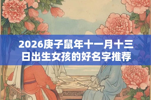 2026庚子鼠年十一月十三日出生女孩的好名字推荐