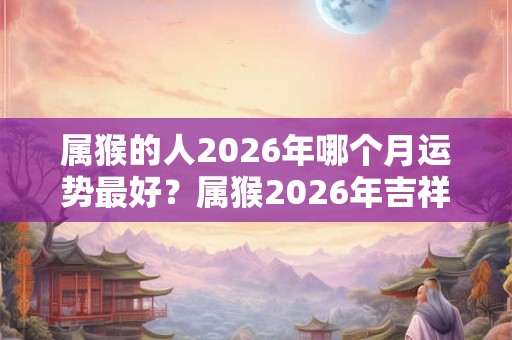 属猴的人2026年哪个月运势最好？属猴2026年吉祥物是什么？
