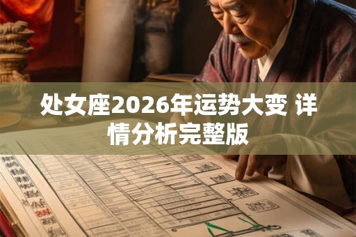 处女座2026年运势大变 详情分析完整版