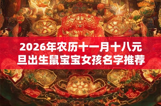 2026年农历十一月十八元旦出生鼠宝宝女孩名字推荐