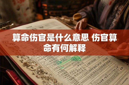 算命伤官是什么意思 伤官算命有何解释