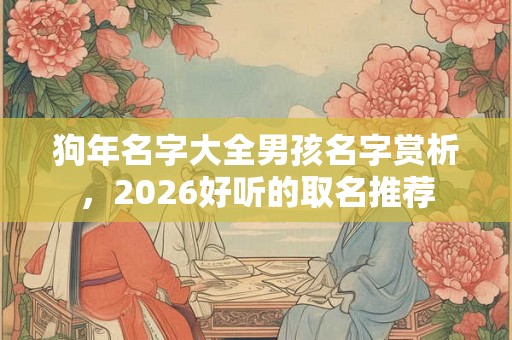 狗年名字大全男孩名字赏析,2026好听的取名推荐 狗年名字大全男孩名字赏析,2026好听的取名推荐