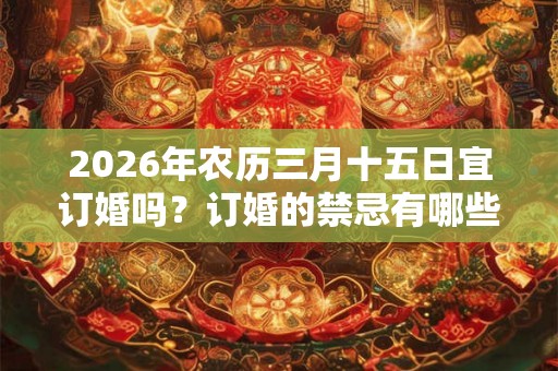 2026年农历三月十五日宜订婚吗？订婚的禁忌有哪些？