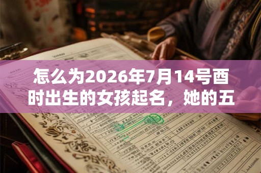 怎么为2026年7月14号酉时出生的女孩起名,她的五行是什么? 怎么为2026年7月14号酉时出生的女孩起名,她的五行是什么?