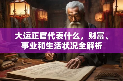 大运正官代表什么，财富、事业和生活状况全解析