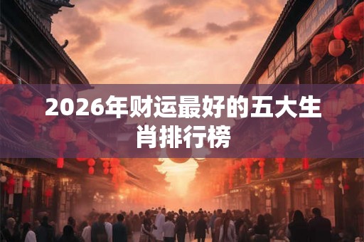 2026年财运最好的五大生肖排行榜 2026年财运最好的五大生肖排行榜