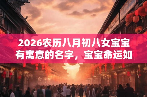 2026农历八月初八女宝宝有寓意的名字，宝宝命运如何？