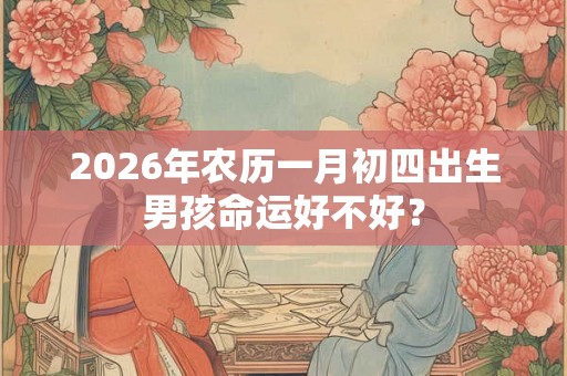 2026年农历一月初四出生男孩命运好不好？