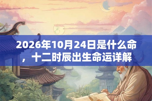 2026年10月24日是什么命，十二时辰出生命运详解