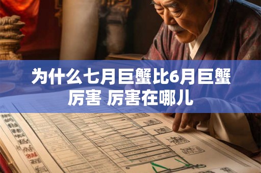 为什么七月巨蟹比6月巨蟹厉害 厉害在哪儿