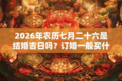 2026年农历七月二十六是结婚吉日吗？订婚一般买什么首饰