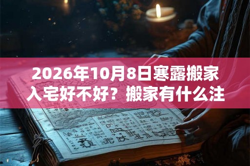 2026年10月8日寒露搬家入宅好不好？搬家有什么注意事项？