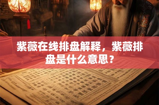 紫薇在线排盘解释，紫薇排盘是什么意思？