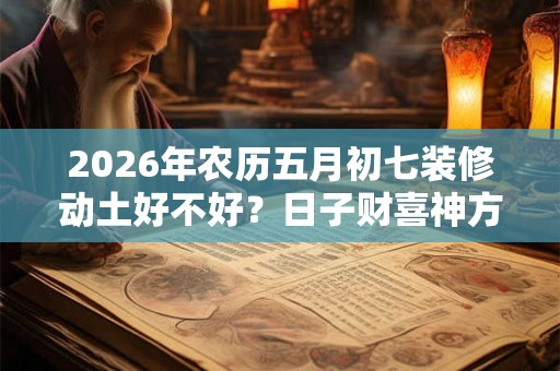 2026年农历五月初七装修动土好不好？日子财喜神方位？