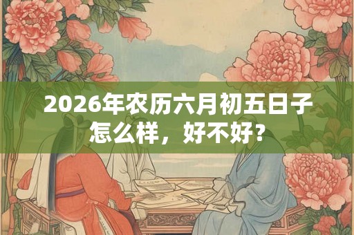 2026年农历六月初五日子怎么样，好不好？