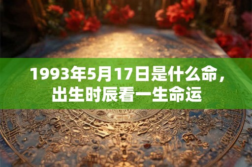 1993年5月17日是什么命，出生时辰看一生命运