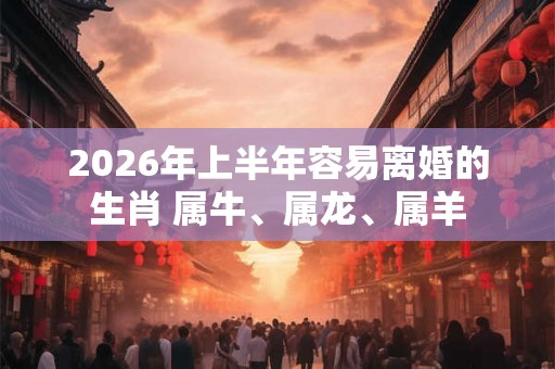 2026年上半年容易离婚的生肖 属牛、属龙、属羊 2026年上半年容易离婚的生肖 属牛、属龙、属羊