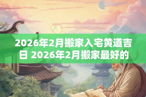 2026年2月搬家入宅黄道吉日 2026年2月搬家最好的日子