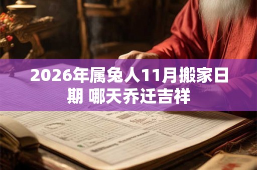 2026年属兔人11月搬家日期 哪天乔迁吉祥