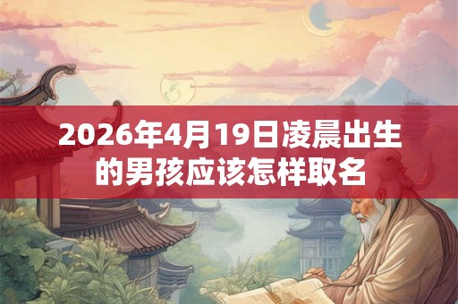 2026年4月19日凌晨出生的男孩应该怎样取名