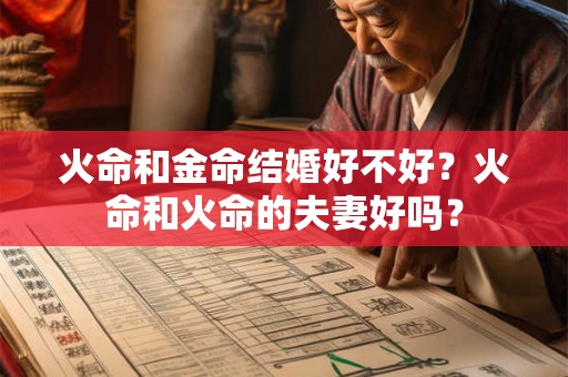 火命和金命结婚好不好？火命和火命的夫妻好吗？