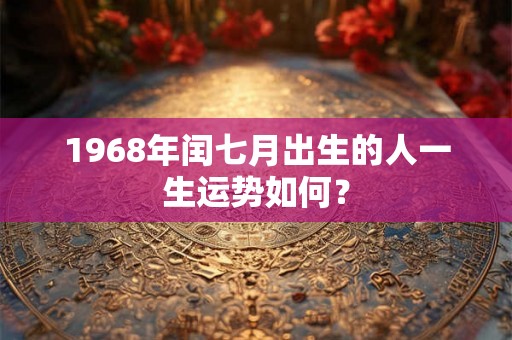 1968年闰七月出生的人一生运势如何？