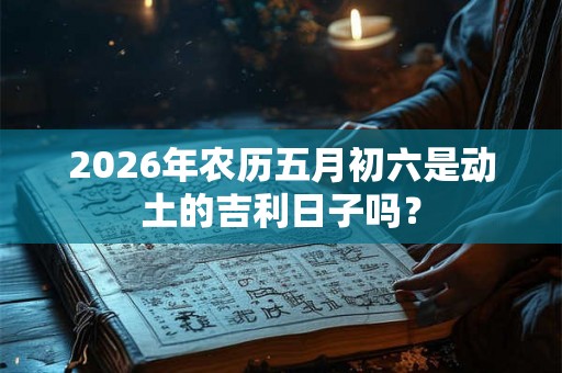 2026年农历五月初六是动土的吉利日子吗？