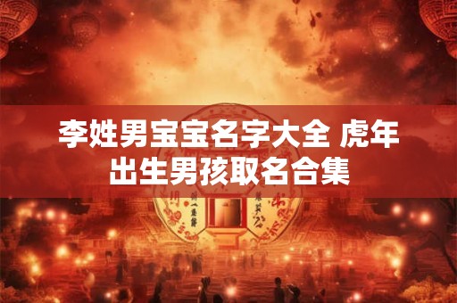 李姓男宝宝名字大全 虎年出生男孩取名合集 李姓男宝宝名字大全 虎年出生男孩取名合集