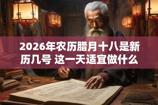 2026年农历腊月十八是新历几号 这一天适宜做什么