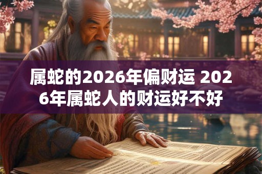 属蛇的2026年偏财运 2026年属蛇人的财运好不好