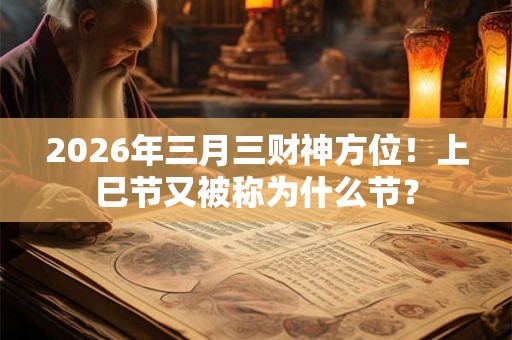 2026年三月三财神方位！上巳节又被称为什么节？