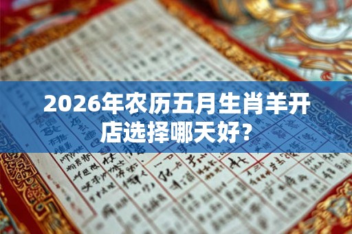 2026年农历五月生肖羊开店选择哪天好？