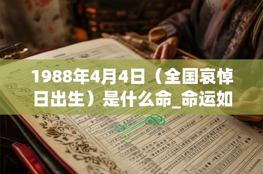 1988年4月4日(全国哀悼日出生)是什么命_命运如何 1988年4月4日(全国哀悼日出生)是什么命_命运如何