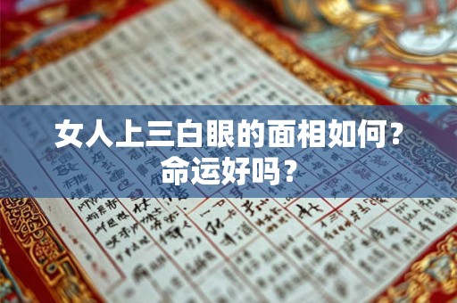 女人上三白眼的面相如何？命运好吗？
